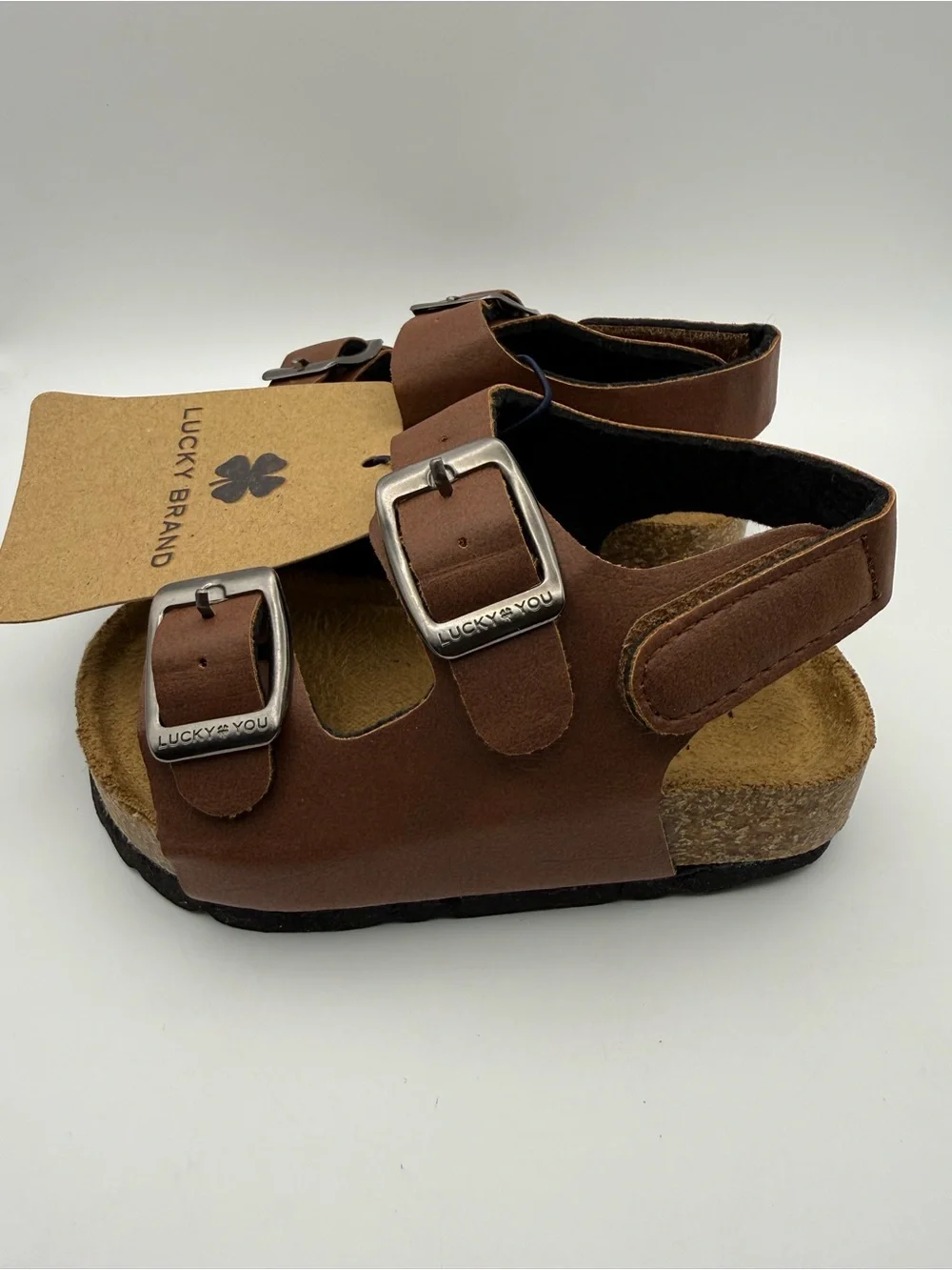 Lucky Brand Kids Brown Adjustable Double Buckle Sandals Toddler Size 6